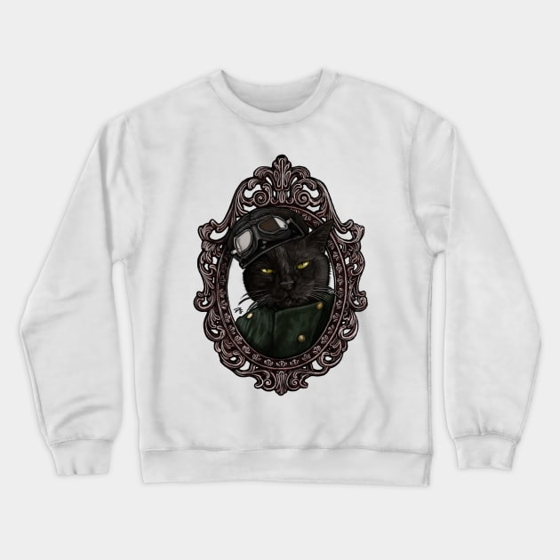 Cat Cameo: Louie, The Chauffeur Crewneck Sweatshirt by FreyStrandDraws